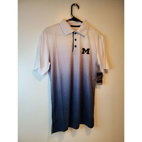 Colosseum University Of Michigan Wolverines Polo Shirt Button Mens Small NWT NEW - Picture 2 of 7